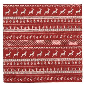 Červené papírové ubrousky Nordic Christmas - 33*33 cm (20ks) Clayre & Eef