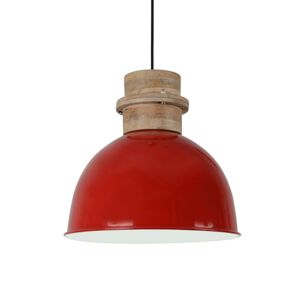 Červené závěsné kovové světlo Legno - Ø 30*30 cm