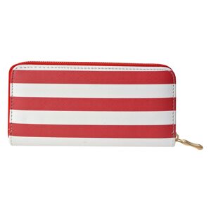 Červeno bílá pruhovaná peněženka - 19*10 cm