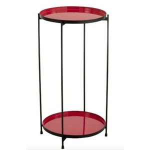 Červený kovový odkládací stolek Cerise - 32*8*60 cm