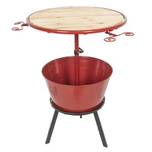 Červený kovový točící stolek - Ø 58*108 cm