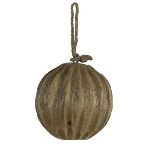 Deco míč mango dřevěné žebro 10cm - 10*10*10cm Mars & More