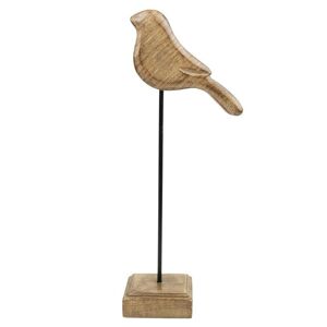 Dekorace dřevěný ptáček na podstavci  - 12,5*7,5*33cm Mars & More