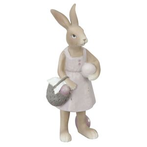 Dekorace králičí slečna s košíkem - 6*5*14 cm