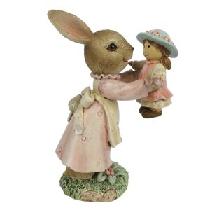 Dekorace králičí slečny s panenkou - 8*5*11 cm