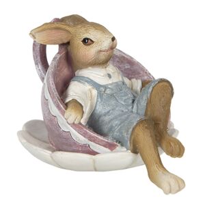Dekorace králíčka odpočívajícího v šálku - 11*8*7 cm