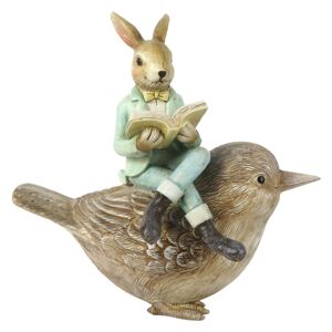 Dekorace králík s knihou na ptáčkovi - 18*10*17 cm