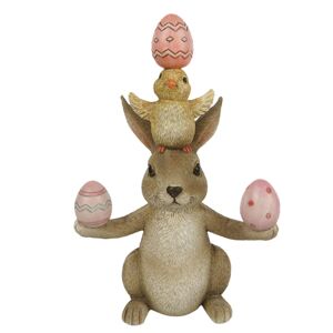 Dekorace králíka a ptáčka s velikonočními vajíčky - 11*6*16 cm