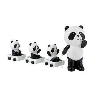 Dekorace Panda s mláďaty na vozíčku - 43*10*20cm