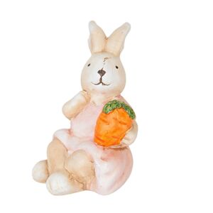 Dekorace sedící králíček s mrkvičkou  - 5*7*9 cm