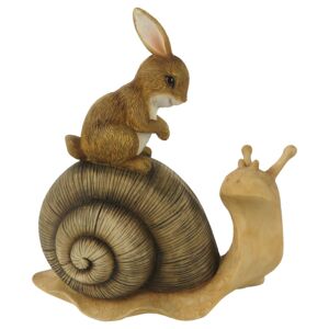 Dekorace sedící králík na šnekovi - 13*6*14 cm