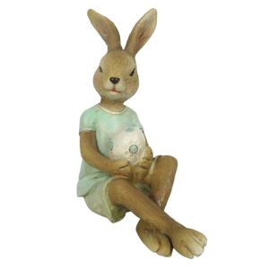 Dekorace sedící králík s vajíčkem - 10*6*12 cm
