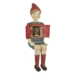 Dekorace sedící Pinocchio s hracím strojkem - 19*18*46 cm