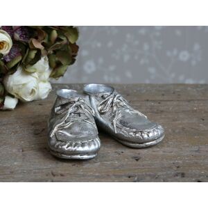 Dekorace stříbrné dětské botičky Toulon - 6*13*5cm Chic Antique