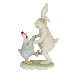Dekorace tančícího králíka s kuřetem - 12*7*19 cm