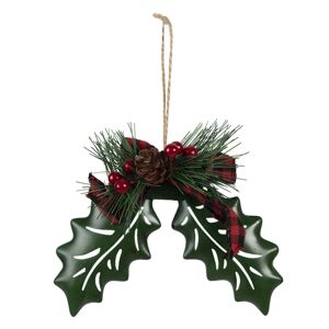 Dekorace vánoční větvička k zavěšení zelená - 16*5*14 cm Clayre & Eef