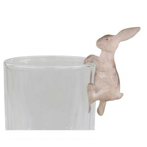 Dekorace zajíček na skleničku Hare Latté  - 5*2,5*8 cm Chic Antique