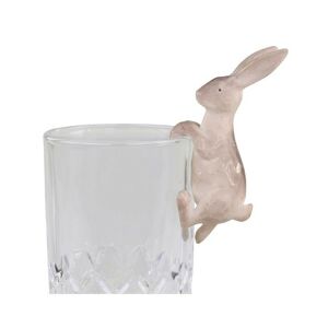 Dekorace zajíček na skleničku Hare Latté  - 6*2,5*11 cm Chic Antique