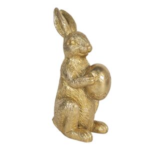 Dekorace zlatý králík s vajíčkem - 10*6*17 cm