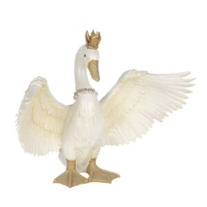 Dekorační labuť s korunkou - 41*27*32 cm