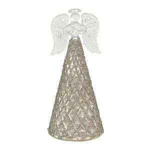 Dekorační svítící skleněný anděl - Ø 7*16 cm