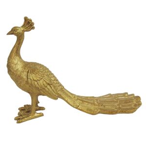 Dekorační zlatá soška Páv - 28*9*19 cm