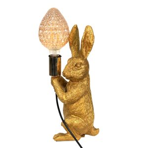 Dekorativní lampička ve tvaru zlatého zajíce Vines - 13*17*36 cm E27 Clayre & Eef