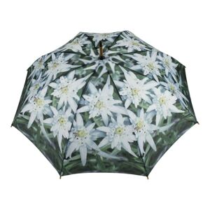 Deštník s květy Edelweiss a dřevěnou rukojetí  - Ø 105*88cm
