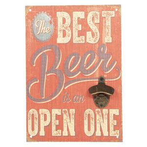 Dřevěná cedule na zeď s otvírákem na láhve Best Beer - 24*34 cm