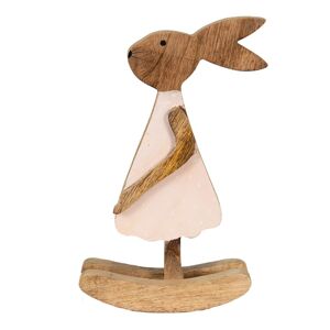 Dřevěná dekorace králíčí dívka v šatičkách - 17*7*30 cm Clayre & Eef