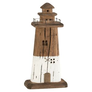 Dřevěná dekorace maják Lighthouse Paulownia - 16*9*33 cm J-Line by Jolipa
