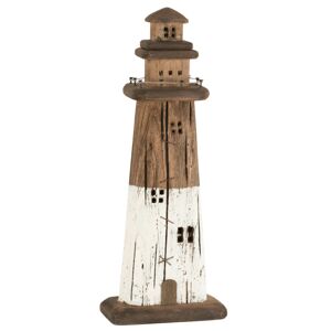 Dřevěná dekorace maják Lighthouse Paulownia L - 20*11*52 cm J-Line by Jolipa