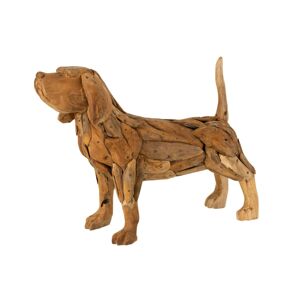 Dřevěná dekorace pes Dog teak - 69*19*51cm J-Line by Jolipa