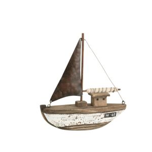 Dřevěná dekorace přírodní loďka Boat - 20*6*21 cm