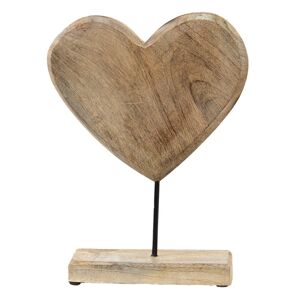 Dřevěná dekorace srdce na podstavci Heart wood - 25*8*33 cm Clayre & Eef