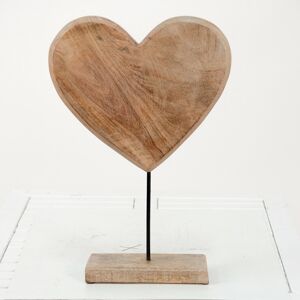 Dřevěná dekorace srdce na podstavci Heart wood - 30*8*43 cm Clayre & Eef