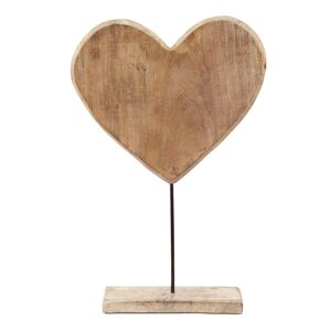 Dřevěná dekorace srdce na podstavci Heart wood - 35*10*54 cm Clayre & Eef