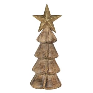 Dřevěná dekorace vánočního stromu s hvězdou - 10*10*28 cm