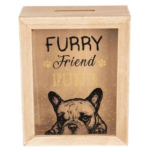 Dřevěná pokladnička Furry Friend - 16*7*20 cm