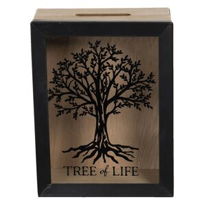 Dřevěná pokladnička Tree of Live - 13*7*17 cm