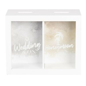 Dřevěná pokladnička Wedding & Honeymoon - 20*7*16 cm
