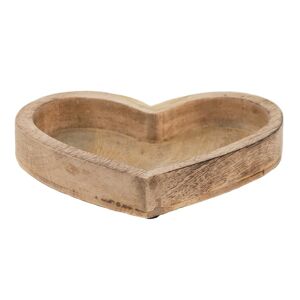Dřevěná dekorační mísa/talíř ve tvaru srdce - 18*10*4 cm Clayre & Eef