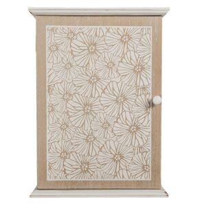 Dřevěná skříňka na klíče s květinami Page - 20*7*27 cm Clayre & Eef