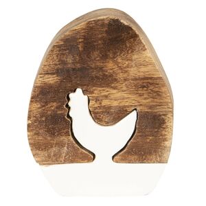 Dřevěná velikonoční dekorace Vejce se slepičkou - 10*8*2 cm