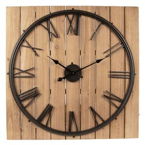 Dřevěné hodiny s římskými číslicemi - 80*80*5 cm