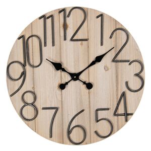 Dřevěné hodiny s velkými číslicemi - Ø 60*5 cm