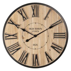 Dřevěné nástěnné hodiny s římskými číslicemi Old Town CLock – Ø 60*5 cm / 1*AA