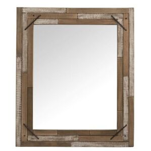 Dřevěné nástěnné zrcadlo z recyklovaných dílů Antique - 54*3*64 cm