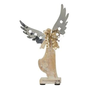 Dřevěný anděl s kovovými křídly Puri - 13*5*22cm Exner