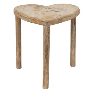 Dřevěný dekorační stolek ve tvaru srdce - 38*30*40 cm Clayre & Eef